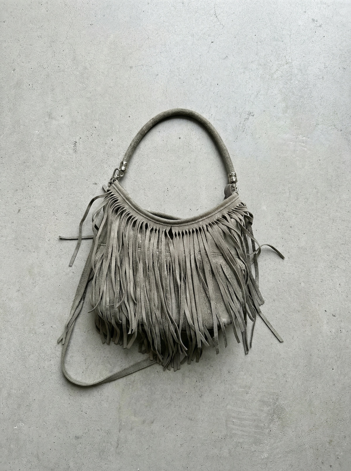 Suede Fringe Shoulder Bag