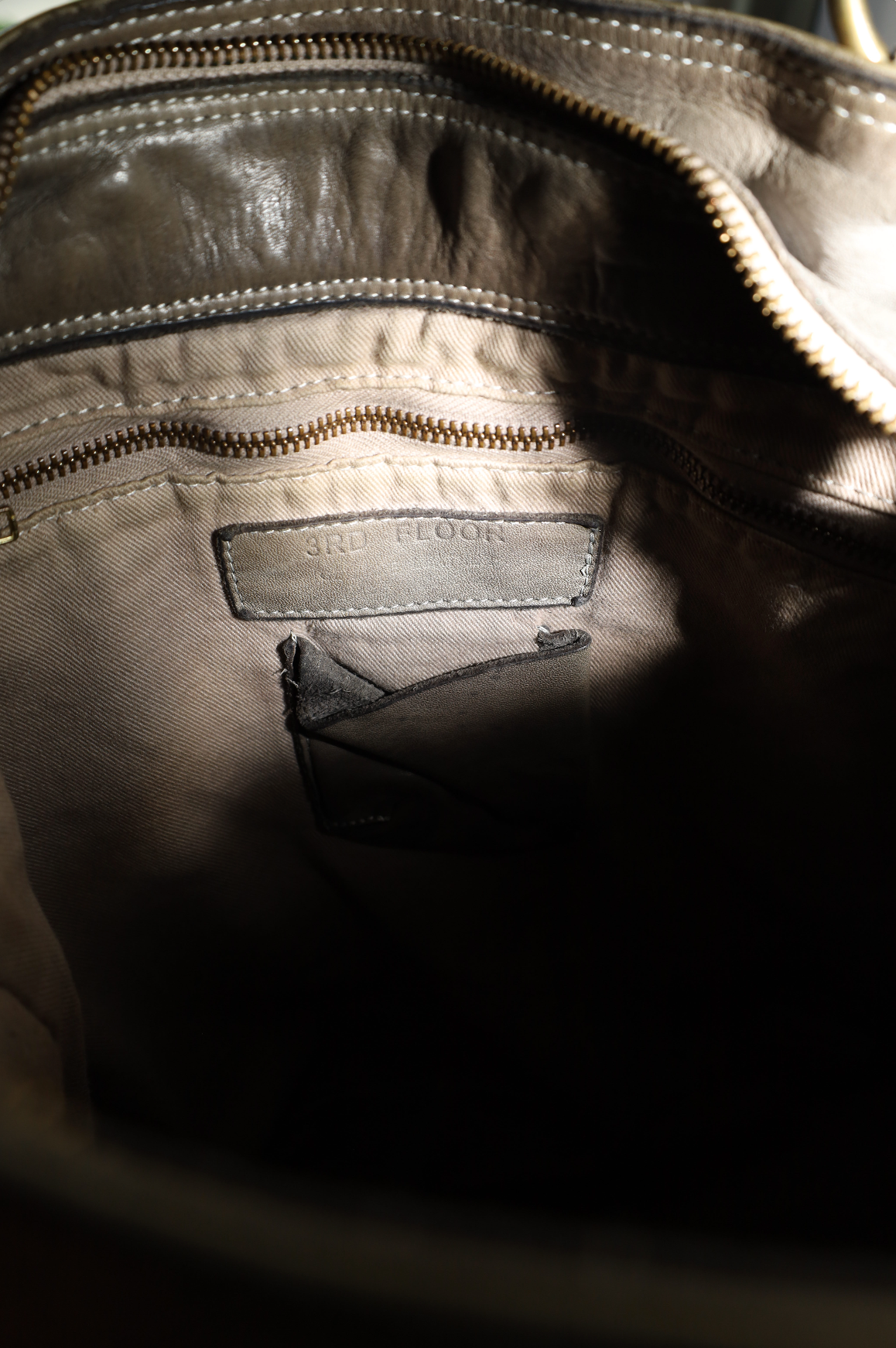 Vintage Khaki Leather Bag