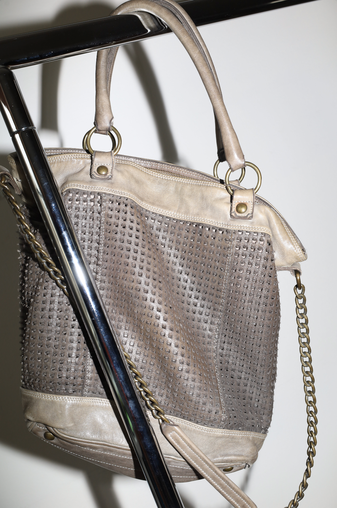 Vintage Khaki Leather Bag