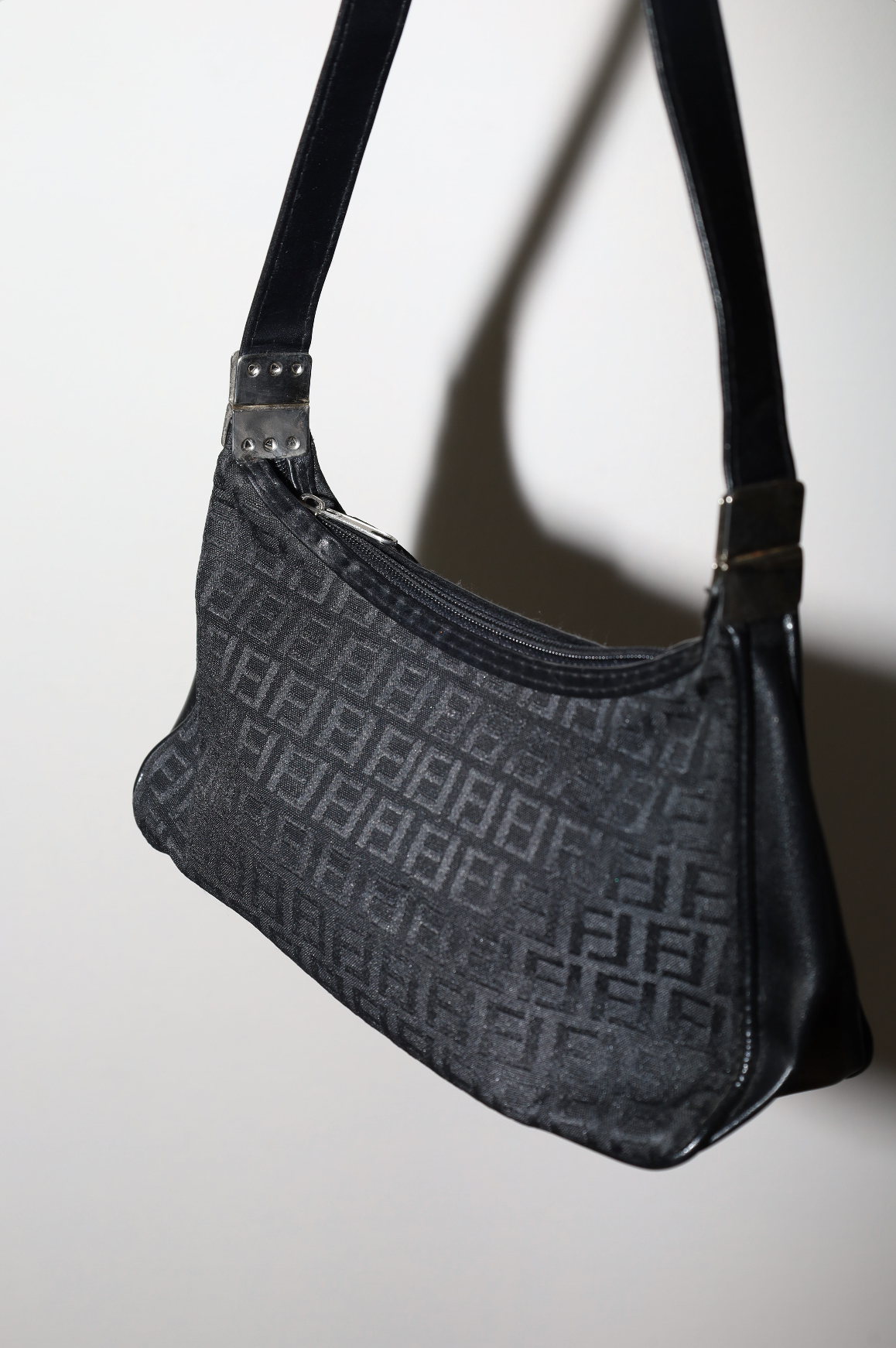 Vintage Black Monogram Shoulder Bag