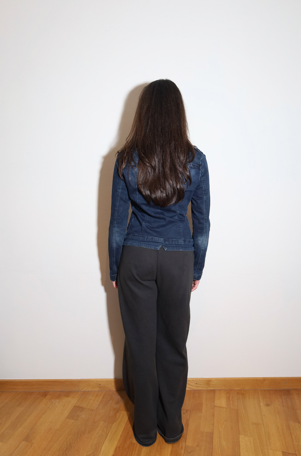 Dark Blue Denim Biker Jacket