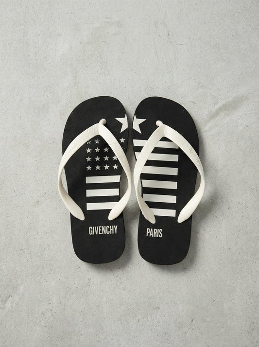 Givenchy Paris Flag Flip-Flops