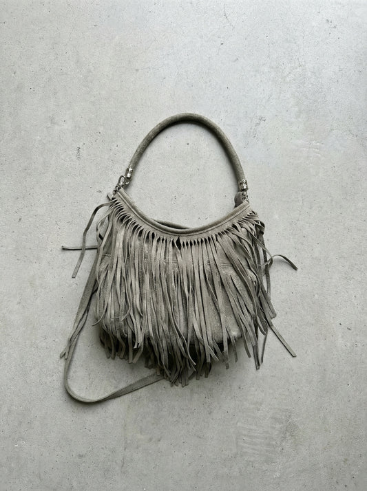 Suede Fringe Shoulder Bag