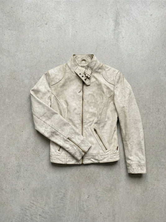 Washed Leather Moto Jacket