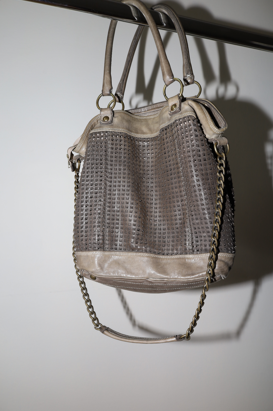 Vintage Khaki Leather Bag
