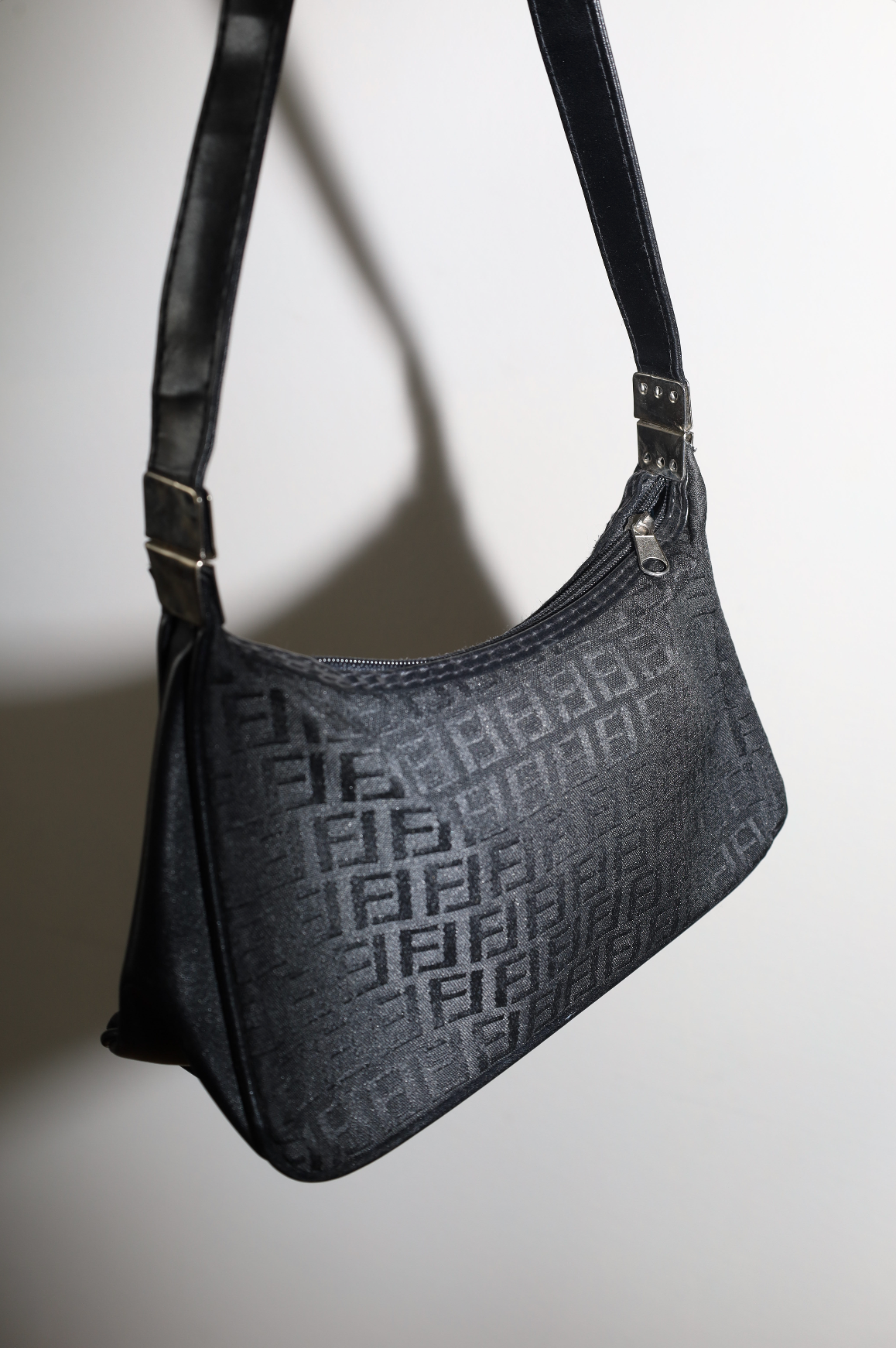 Vintage Black Monogram Shoulder Bag