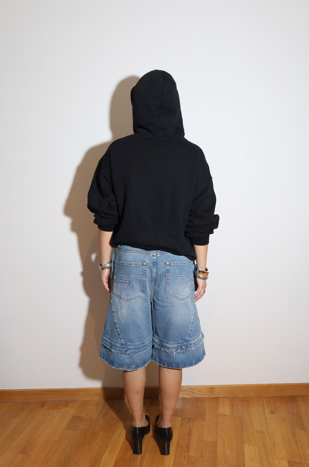 Black Glitter Logo Hoodie