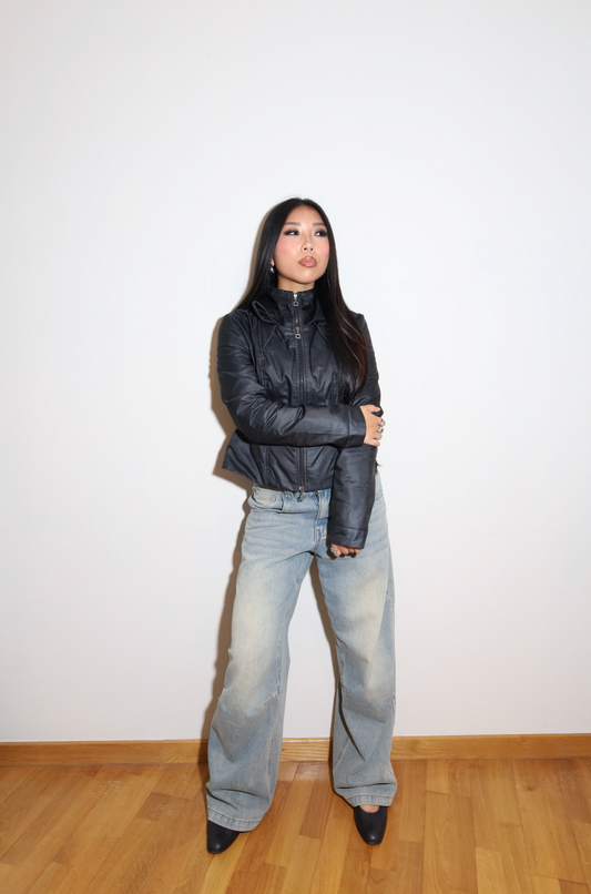 Black Double Zipper Jacket Sarah Pacini