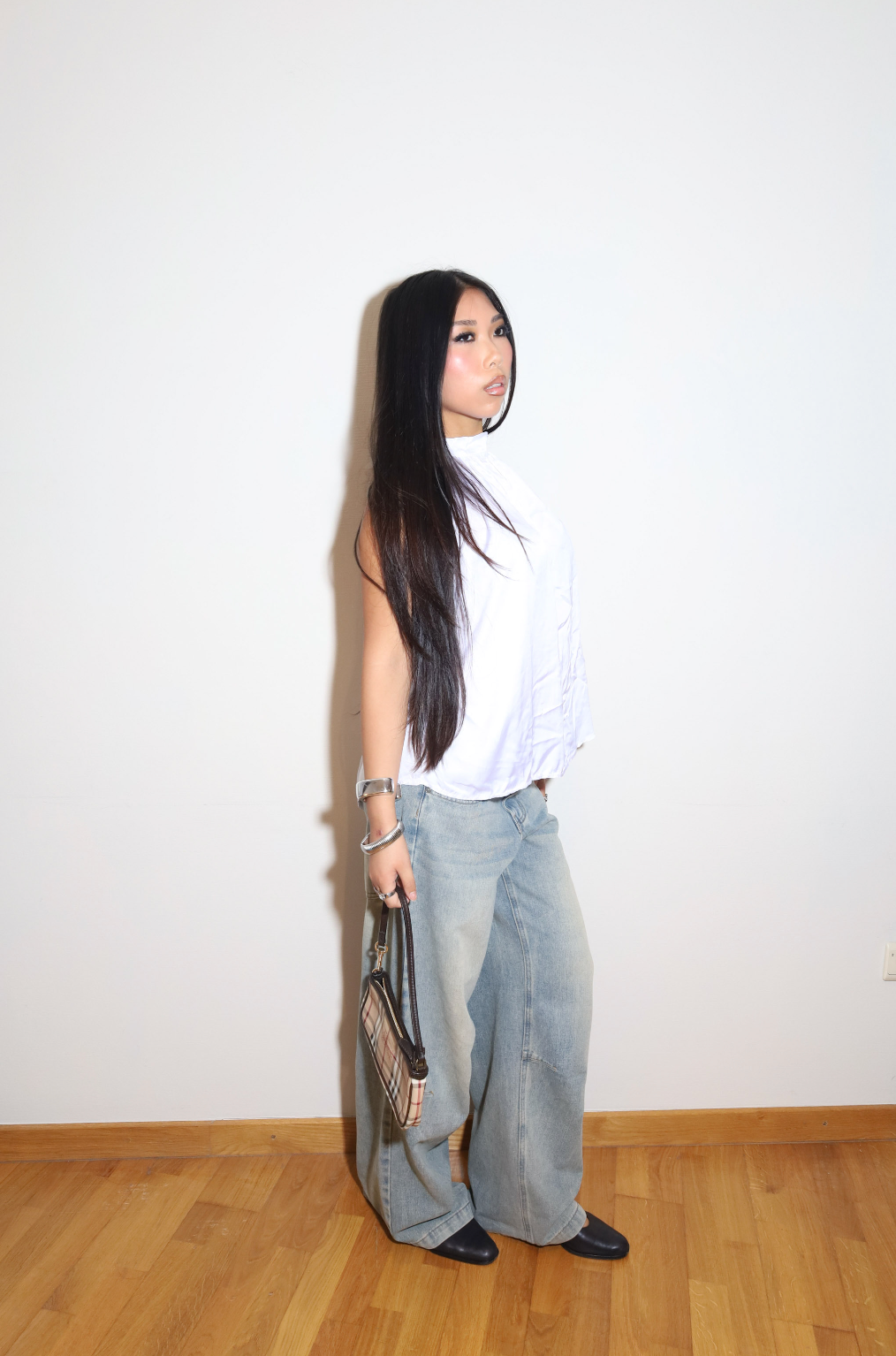 White Halter Open Back Top