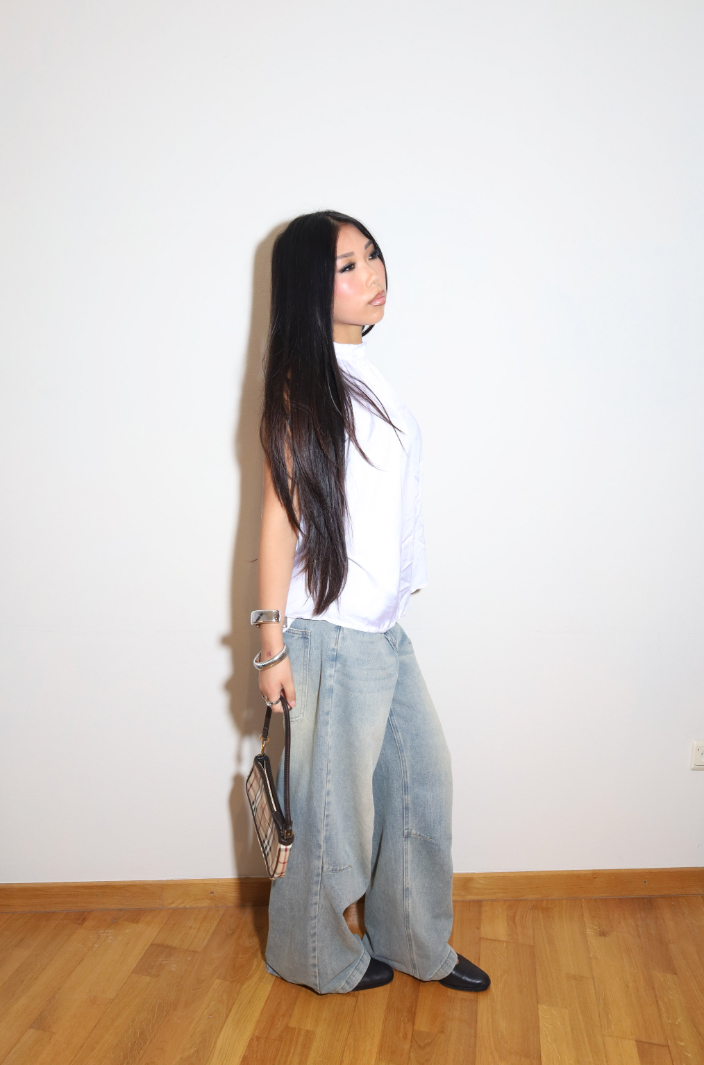 White Halter Open Back Top