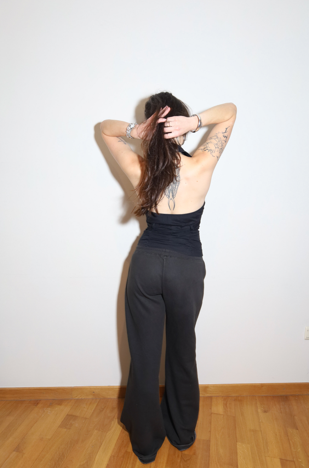 Black Halter Zipper Top