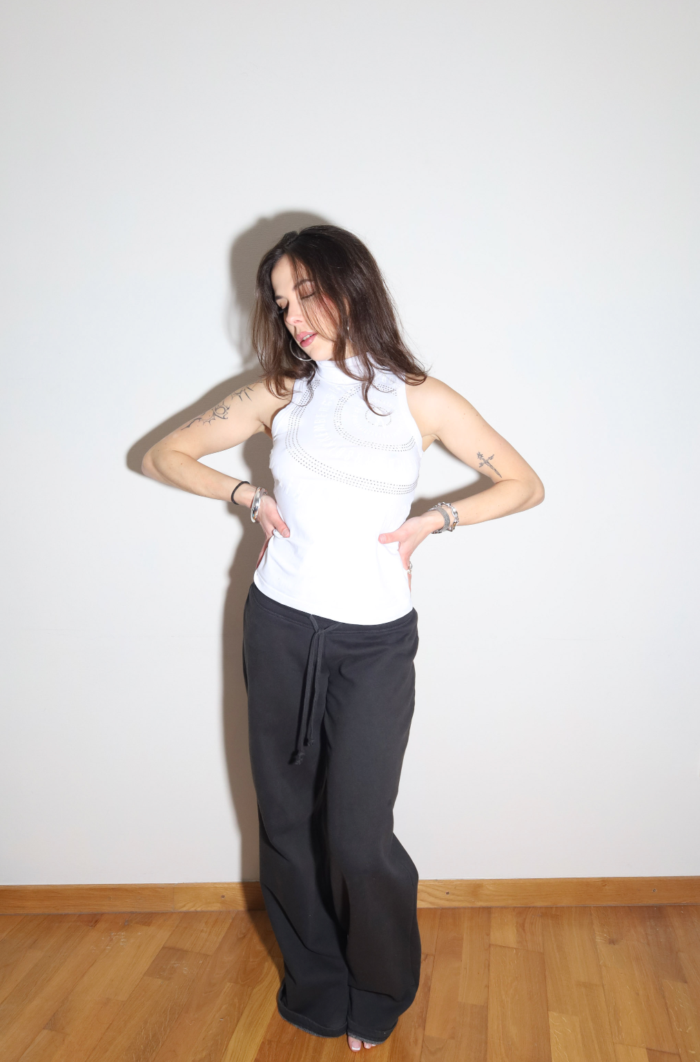 Glitter Detail Sleeveless Top Bikkembergs