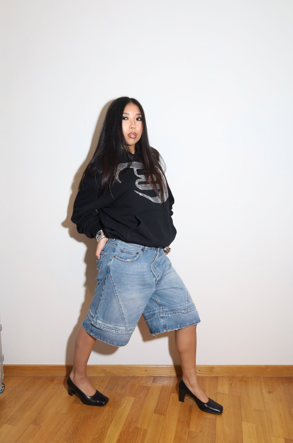 Oversized Denim Shorts